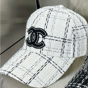 NWOT Designer inspired tweed white with black accents cap- so cute!!!